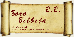 Boro Bilbija vizit kartica